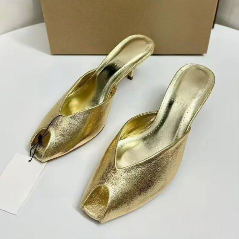 Luxury Lifestyle Shoes - Sandali Donna con Tacco Alto Dorati